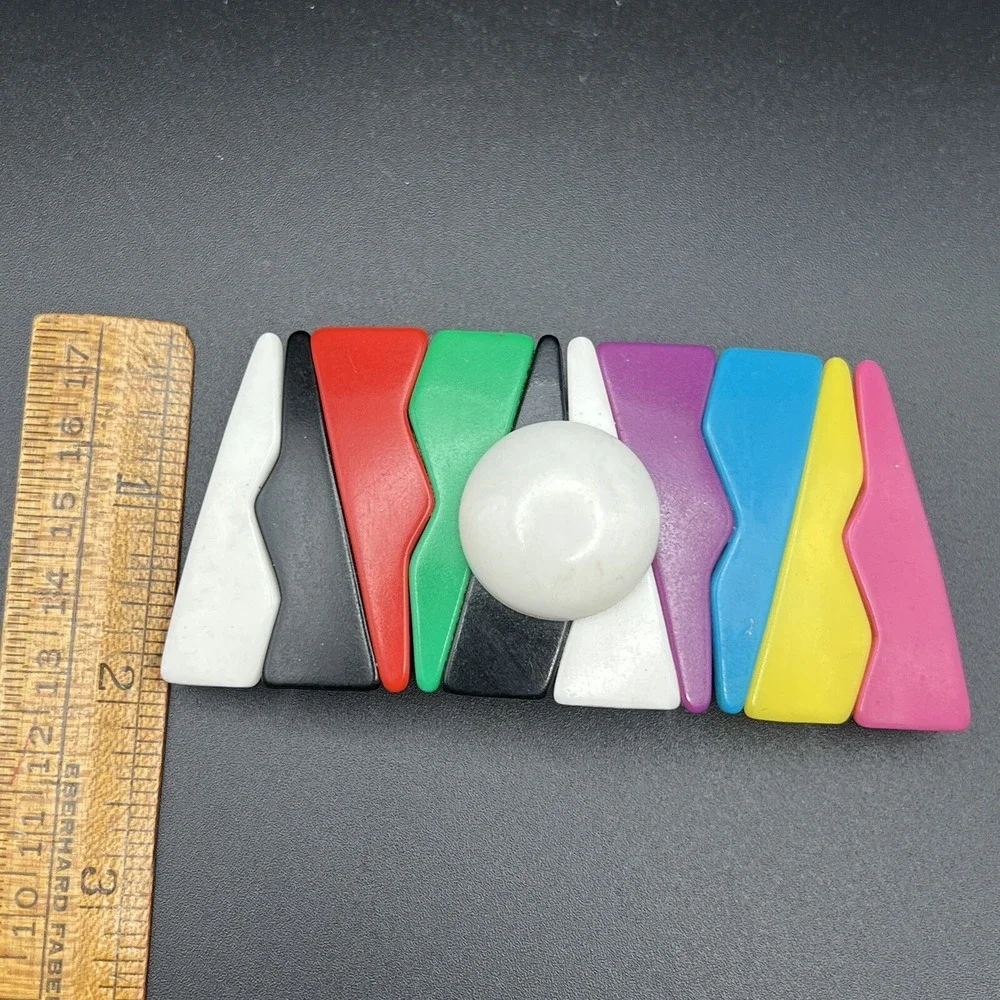 Vintage 80's Hair Clip Barrette Colorful‎ Geometric Shape 4